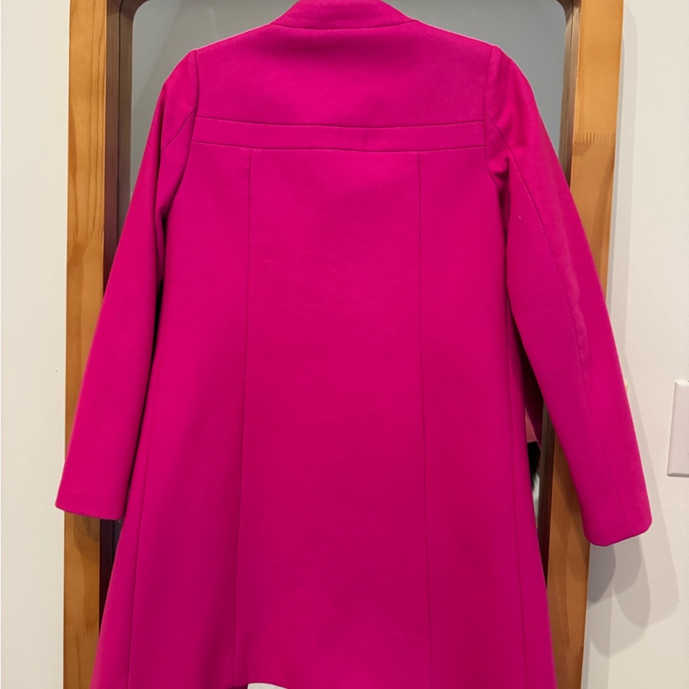 J. Crew Vibrant Pink Trench Coat with Bow Detail - Picture 2 of 7